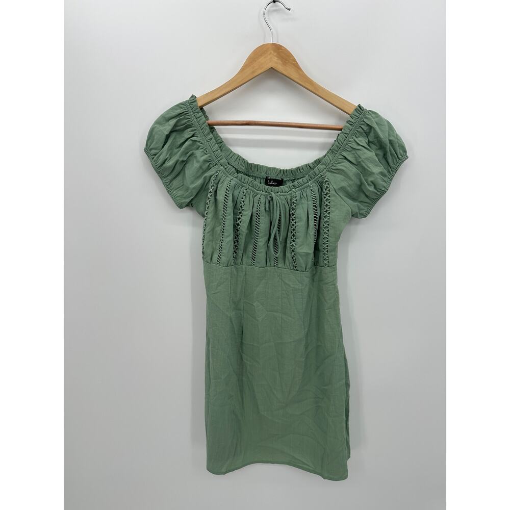 Lulus Womens Mint Green Milkmaid Dress Size‎ M Mini Cottagecore Fitted Dainty